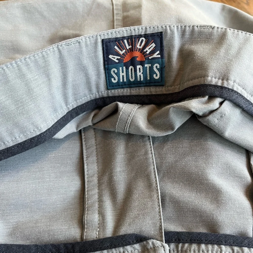 Faherty Belt Loop All Day Shorts Sz 38 Ice Ice Gray